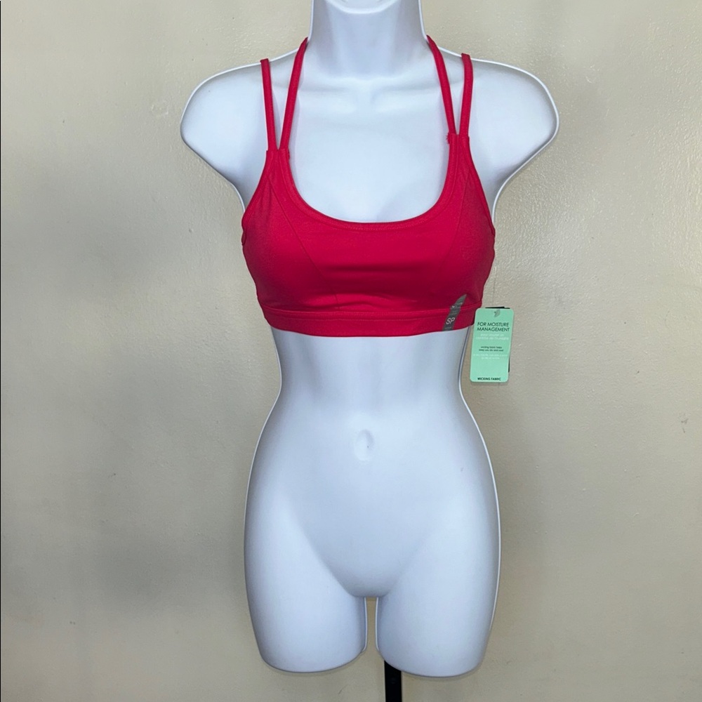 Women’s Fiery Red Strappy Sports Bra - Comfortable Support